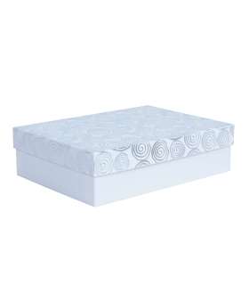 Box ELSA 37x27x11cm, with a lid kuld/hõbe, white
