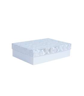 Box ELSA 17x12x5,5cm, with a lid kuld/hõbe, white