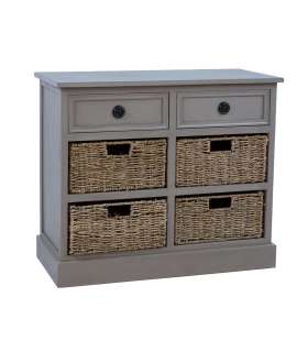 Kummut korvsahtlitega KENT 76x33xH66cm, mererohust punutud korvidega