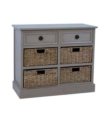 Kummut korvsahtlitega KENT 76x33xH66cm, mererohust punutud korvidega