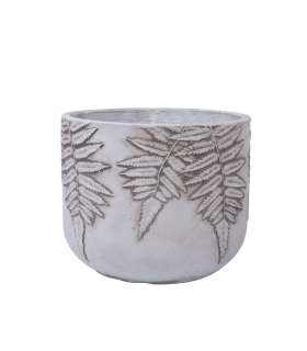 Lillepott FERN D30xH24.5cm, valge/hall