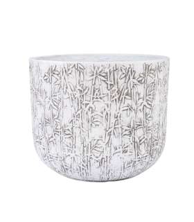 Lillepott LOUNA D44xH36cm, valge/hall