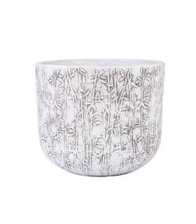 Lillepott LOUNA D37xH30cm, valge/hall