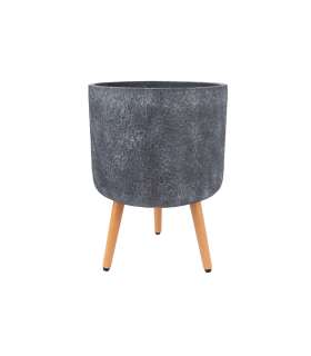 Lillepott EDEN D37xH30cm jalgadel, tumeh