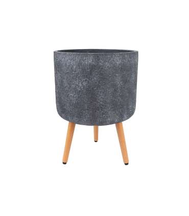 Lillepott EDEN D37xH30cm, jalgadel, tumehall