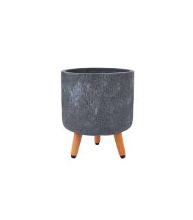 Lillepott EDEN D27xH22cm jalgadel, tumeh