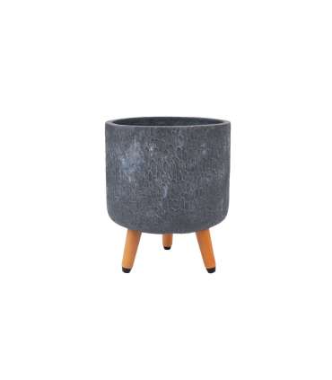 Lillepott EDEN D27xH22cm jalgadel, tumeh