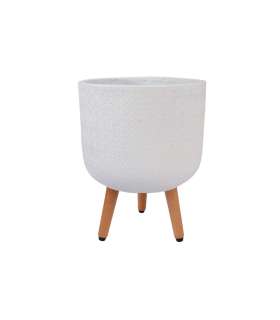 Lillepott SELENA D30xH39.5cm, jalgadel, valge