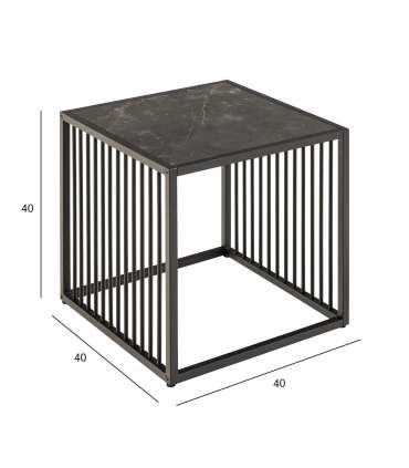 Abilaud STRINGTON 40x40xH40cm, must, melamiin, MDF, teras