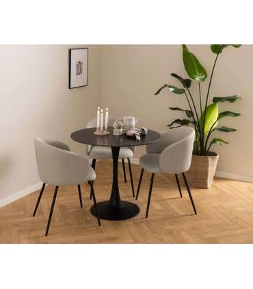 Tool ELEANOR käetugedega, beež, 56x54,5xH80,5cm