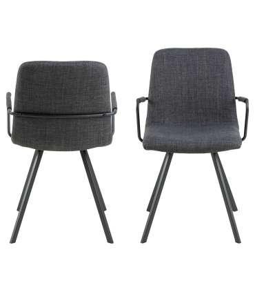 Tool SELINA käetugedega, hall, 55,5x50,5xH85cm