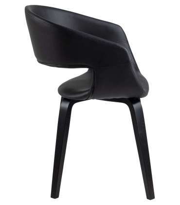 Tool NOVA käetugedega, must, 49,5x52,5xH77cm, kunstnahk