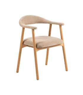 Tool ADDI käetugedega, beež, 56x54xH75,5cm, kangas, õlitatud raam