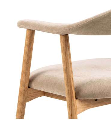 Tool ADDI käetugedega, beež, 56x54xH75,5cm, kangas, õlitatud raam