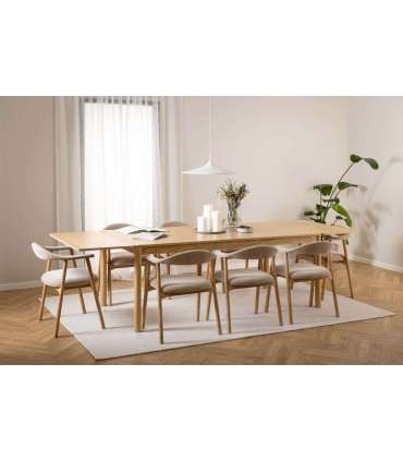 Tool ADDI käetugedega, beež, 56x54xH75,5cm, kangas, õlitatud raam