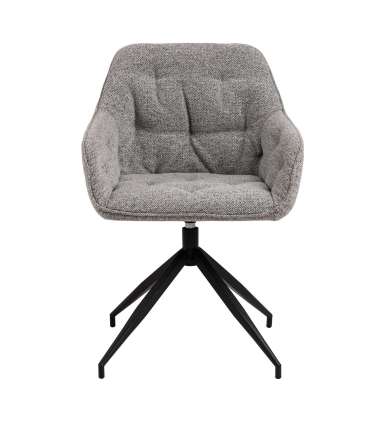 Tool BROOKE käetugedega, hall/must, 57x54,5xH82cm, bukleekangas, teras