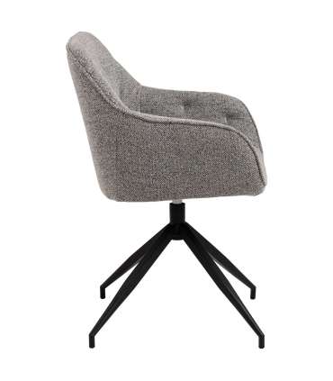 Tool BROOKE käetugedega, hall/must, 57x54,5xH82cm, bukleekangas, teras