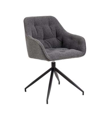 Tool BROOKE käetugedega, antratsiit/must, 57x54,5xH82cm, bukleekangas, teras