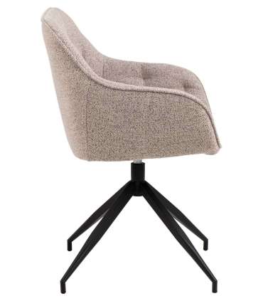 Tool BROOKE käetugedega, beež/must, 57x54,5xH82cm, bukleekangas, teras