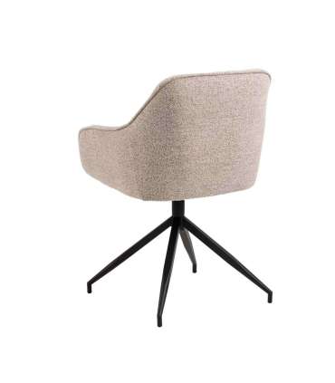 Tool BROOKE käetugedega, beež/must, 57x54,5xH82cm, bukleekangas, teras