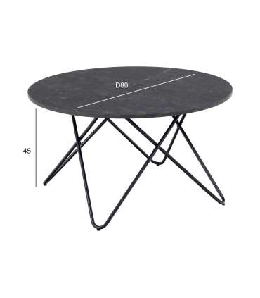 Diivanilaud WYRE D80xH45cm, must, melamiin, teras