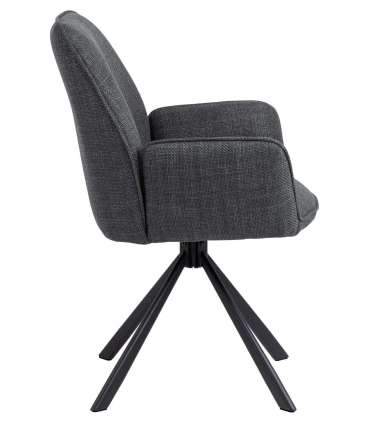 Tool GLENDA käetugedega, hall, 61x63xH88,5cm