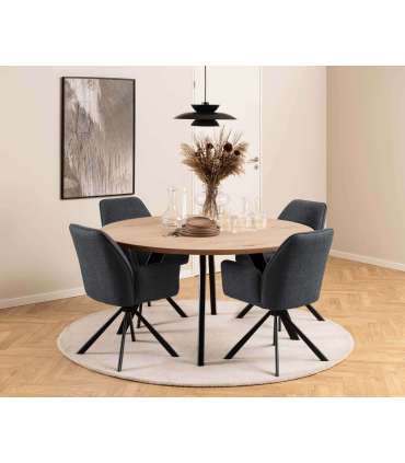 Tool GLENDA käetugedega, hall, 61x63xH88,5cm