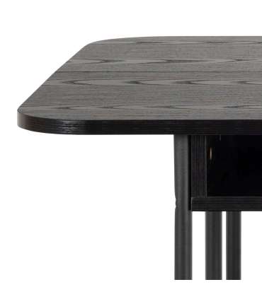 Söögilaud DARLINGTON 140x40/80xH77cm, must, melamiin, teras