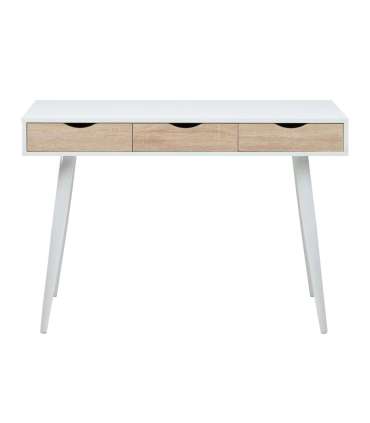 Kirjutuslaud NEPTUN 110x50xH77cm, valge/tamm, melamiinplaat, metall