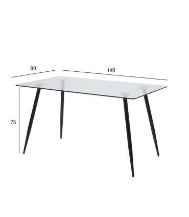 Обеденный стол WILMA 140x80xH75см, черный