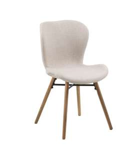 Стулья 2шт. BATILDA 47x56xH82,5см, сиденье/спинка: ткань, цвет: песок, ножки: дуб, чёрный металл