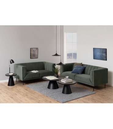 Diivanilaud SOLI D65xH40cm, must klaas, metall