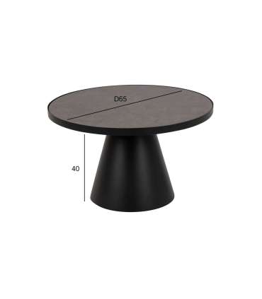 Diivanilaud SOLI D65xH40cm, must klaas, metall