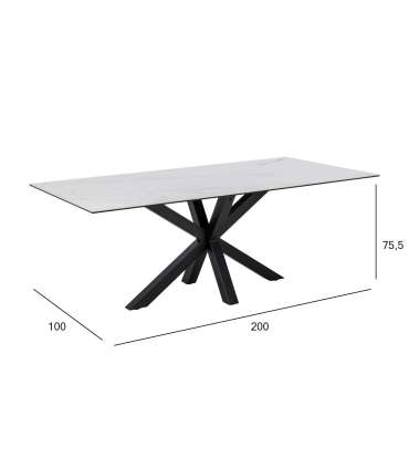 Söögilaud HEAVEN 200x100xH75,5cm, valge