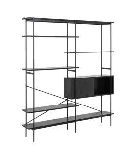 Riiul ANGUS 3/5-ne, 172x27xH188cm, must