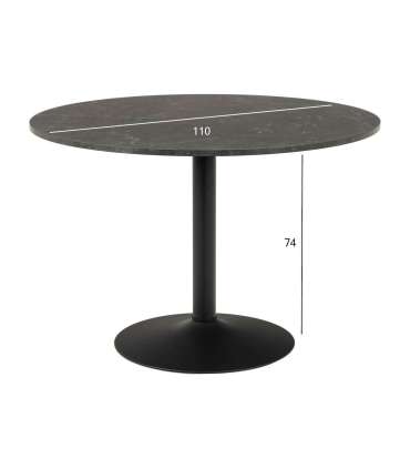 Söögilaud IBIZA D110xH74cm, must marmor