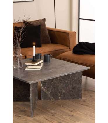 Diivanilaud VEGA 90x90xH42cm, pruun, marmor