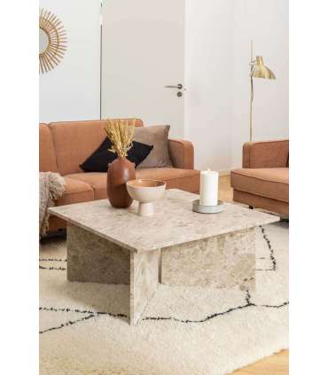 Diivanilaud VEGA 90x90xH42cm, pruun, marmor