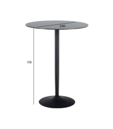 Baarilaud MALTA D80xH105cm, must