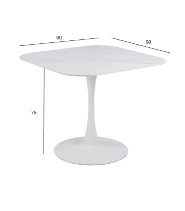 Söögilaud MALTA 90x90xH75cm, valge