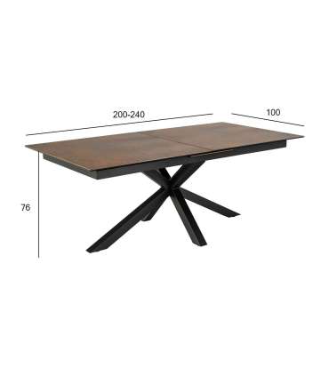 Söögilaud HEAVEN 200/240x100xH76cm, pruu