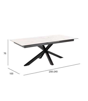 Söögilaud HEAVEN 200/240x100xH76cm, valg