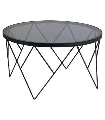 Diivanilaud HALSTOW D80xH45,2cm, hall, karastatud klaas, teras