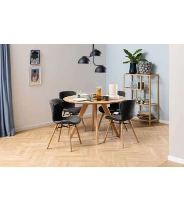 Tool BATILDA-A1 hall/tamm, 47x53xH82,5cm, bukleekangas, õlitatud puit