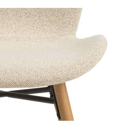 Tool BATILDA-A1 kreem/tamm, 47x53xH82,5cm, bukleekangas, õlitatud puit