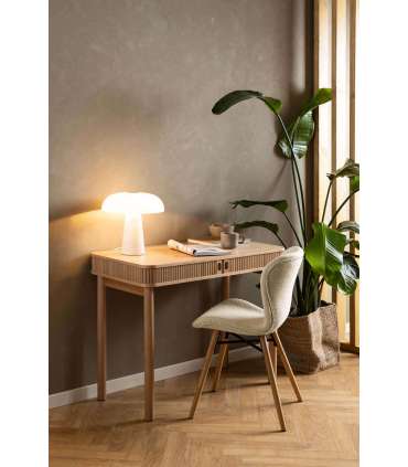 Tool BATILDA-A1 kreem/tamm, 47x53xH82,5cm, bukleekangas, õlitatud puit