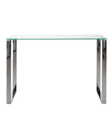 Konsoollaud KATRINE 110x40xH76cm, lauaplaat: läbipaistev klaas, jalad: kroomitud