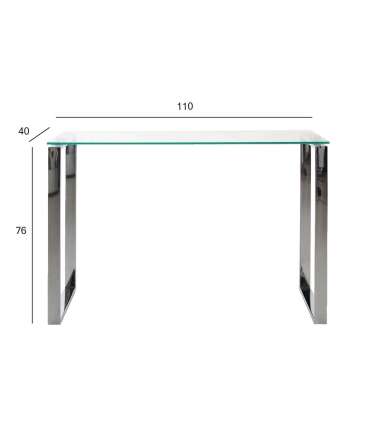 Столик вспомогательный KATRINE 110x40xH76см, столешница: прозрачное стекло, ножки: хромированные