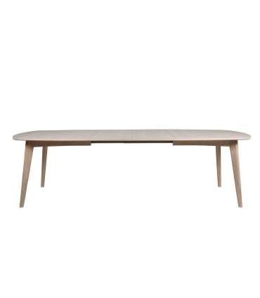 Söögilaud MARTE 180x102xH76cm, tammespooniga täispuit, õlitatud valge pigmendiga