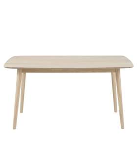 Söögilaud NAGANO 150x80xH75,5cm, lauaplaat: puit / tammespoon, jalad: täispuit, viimistlus: õlitatud valge pigmendiga